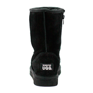 WARATAH UGG® Unisex Water Resistant Short Mid Zip Up Boot - Black