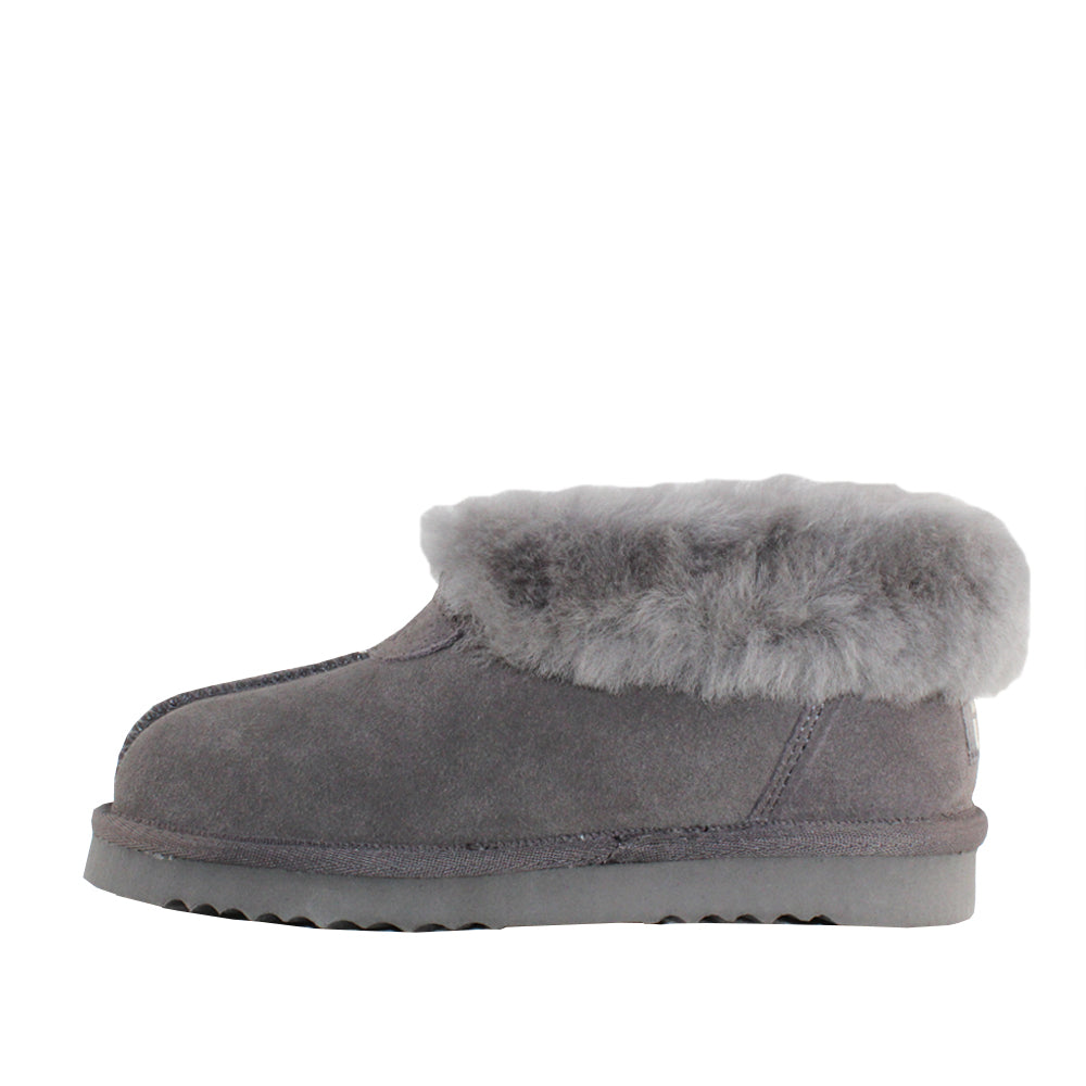 WARATAH UGG® KIDS Wool Collar Slipper - Grey