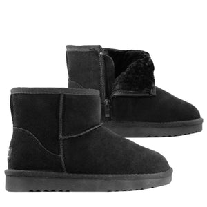 WARATAH UGG® Unisex Water Resistant Mini Zip Up Boot - Black