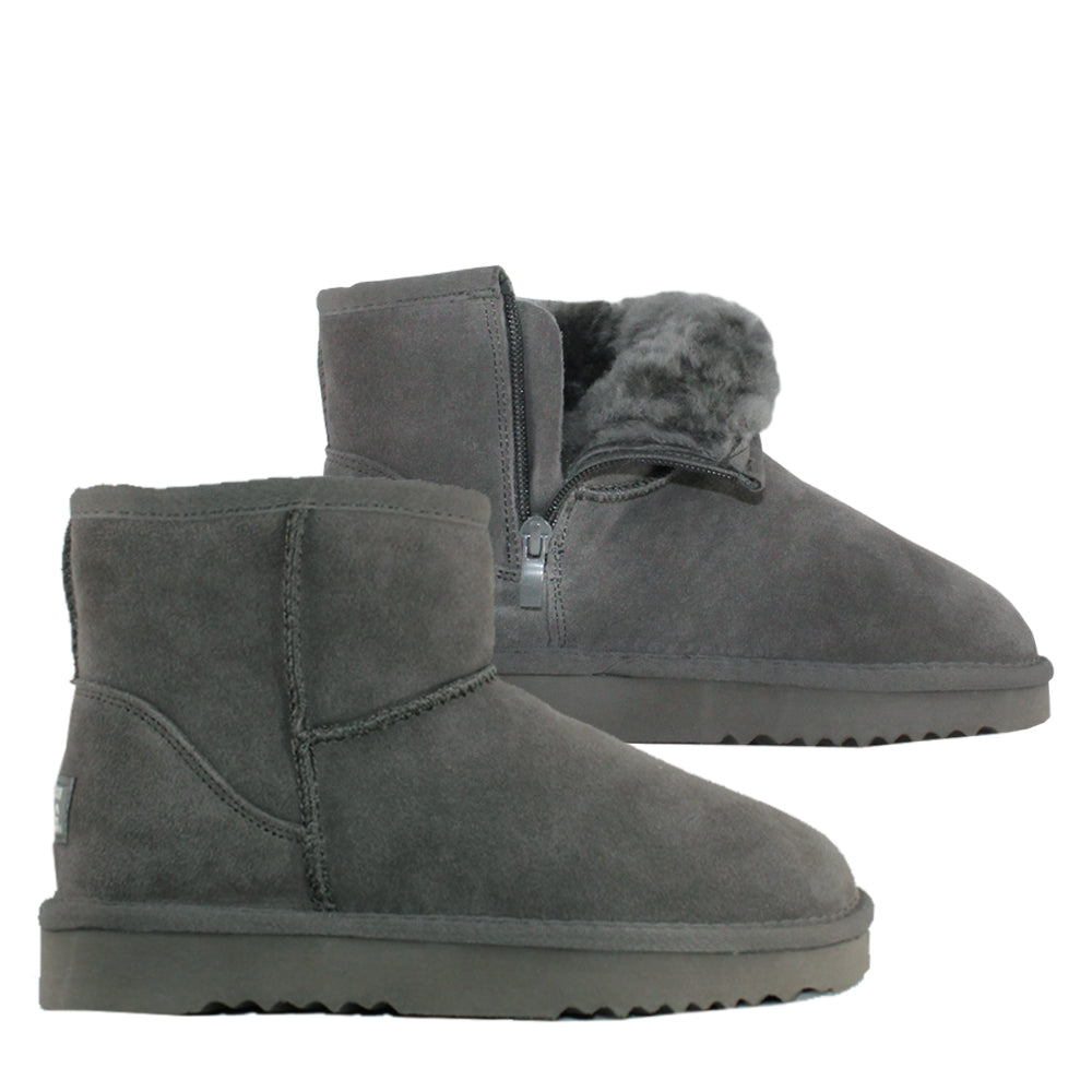 WARATAH UGG® Water Resistant Mini Zip Up Boot - Grey