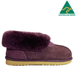 Australian Made Deluxe Wool Collar Slipper - Plum