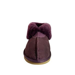 Australian Made Deluxe Wool Collar Slipper - Plum