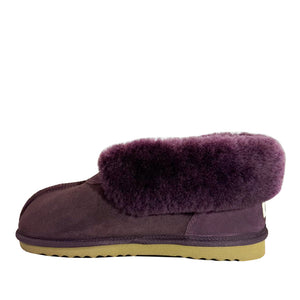 Australian Made Deluxe Wool Collar Slipper - Plum