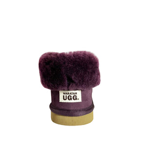 Australian Made Deluxe Wool Collar Slipper - Plum