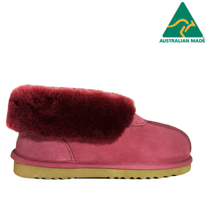 Australian Made Deluxe Wool Collar Slipper - Ruby