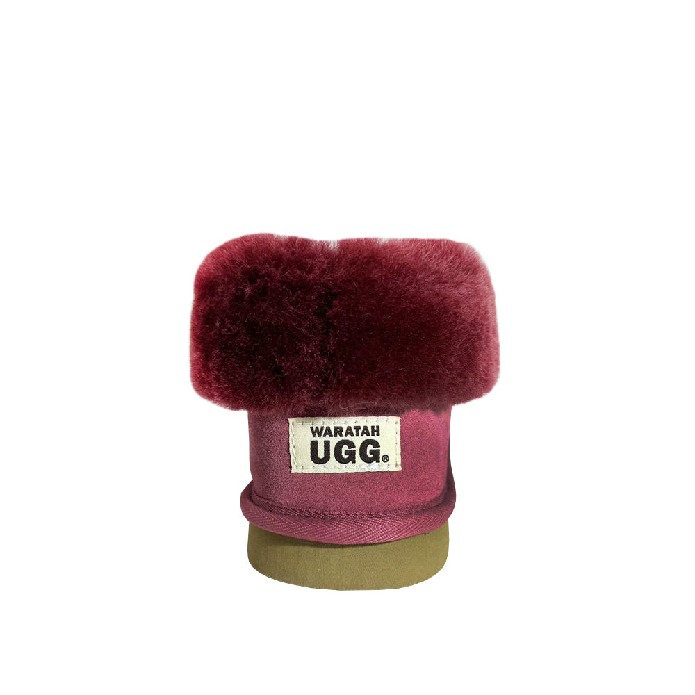 Australian Made Deluxe Wool Collar Slipper - Ruby