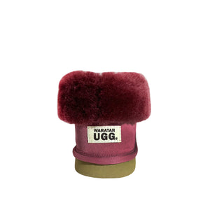 Australian Made Deluxe Wool Collar Slipper - Ruby