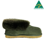 Australian Made Deluxe Wool Collar Slipper - Sage