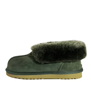 Australian Made Deluxe Wool Collar Slipper - Sage