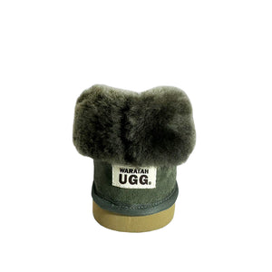 Australian Made Deluxe Wool Collar Slipper - Sage