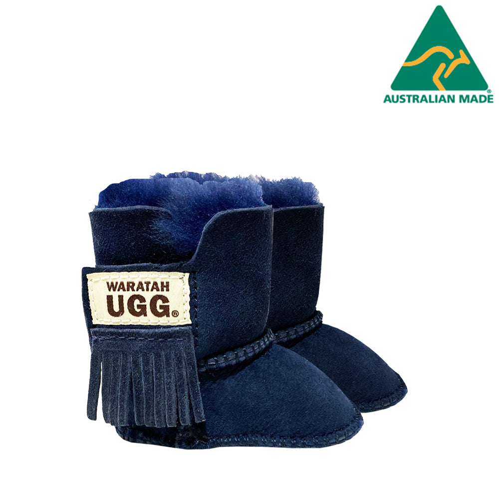 WARATAH UGG Australian Made Sheepskin Baby Boots - Navy