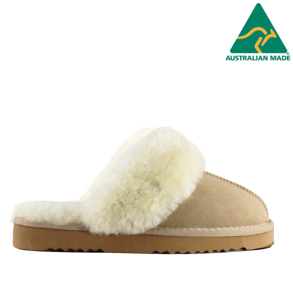 WARATAH UGG® Australian Made Premium Sheepskin Ladies Scuff - Sand