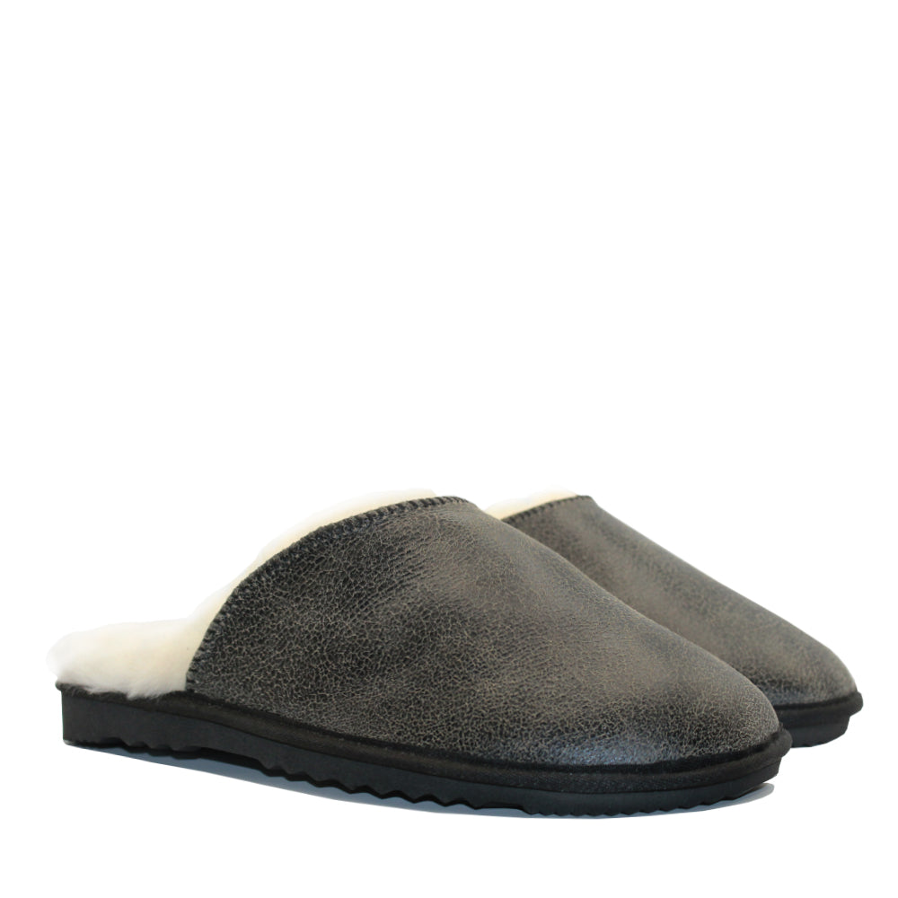 WARATAH UGG® Australian Made Nappa Sheepskin Unisex Scuff - Vintage Charcoal
