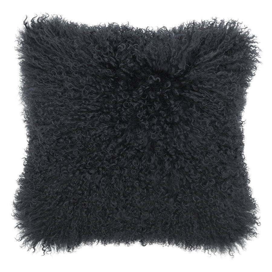 Mongolian Sheepskin Cushion - Charcoal