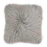 Mongolian Sheepskin Cushion - Light Grey