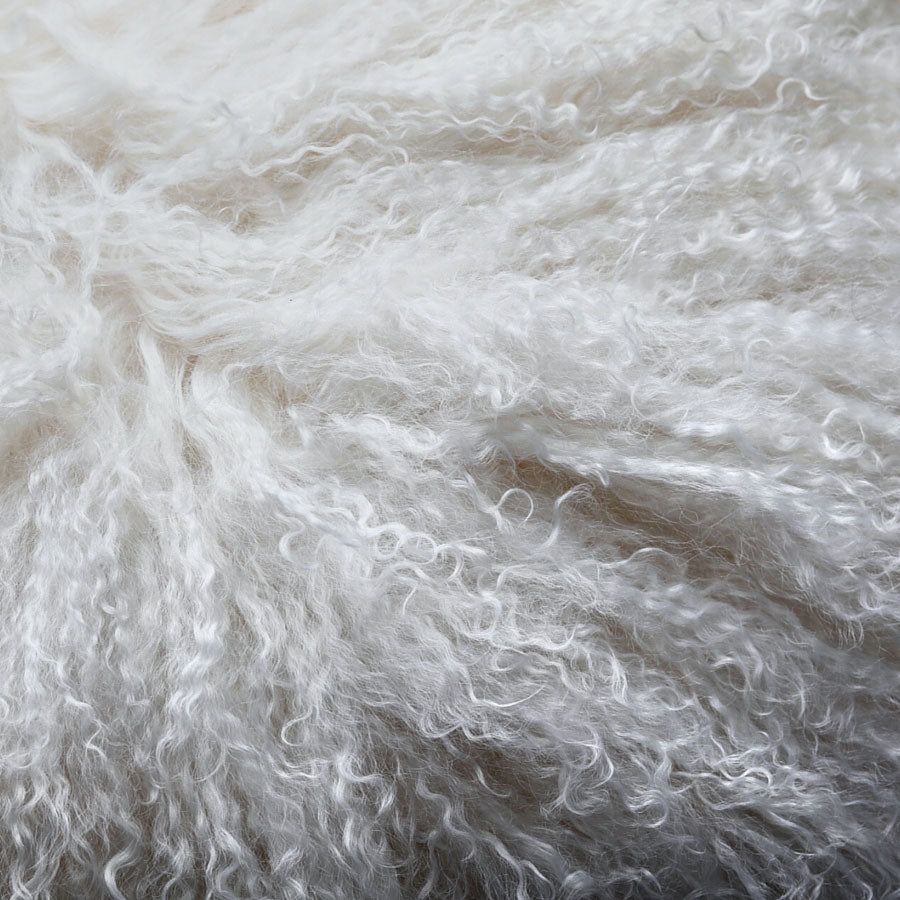 Mongolian Sheepskin Cushion - White