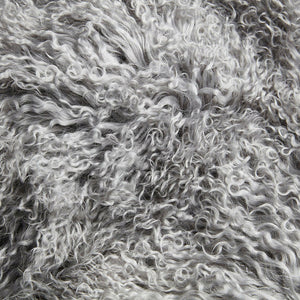 Mongolian Sheepskin Rug - Light Grey