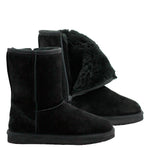 WARATAH UGG® Ladies Water Resistant Short Mid Zip Up Boot - Black