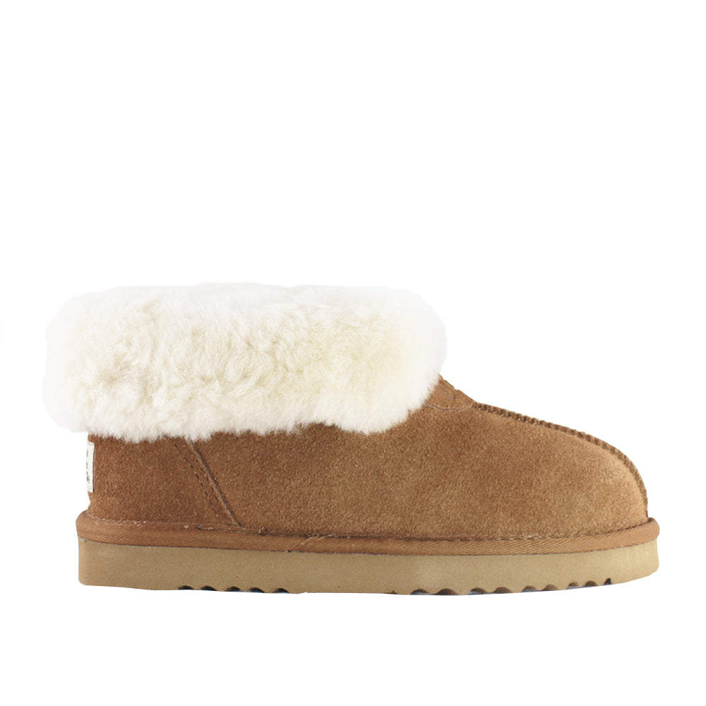 WARATAH UGG® Wool Collar Slipper - Chestnut