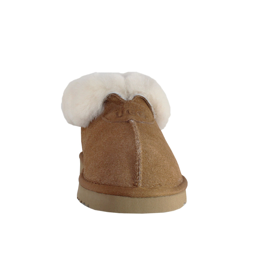 WARATAH UGG® Wool Collar Slipper - Chestnut