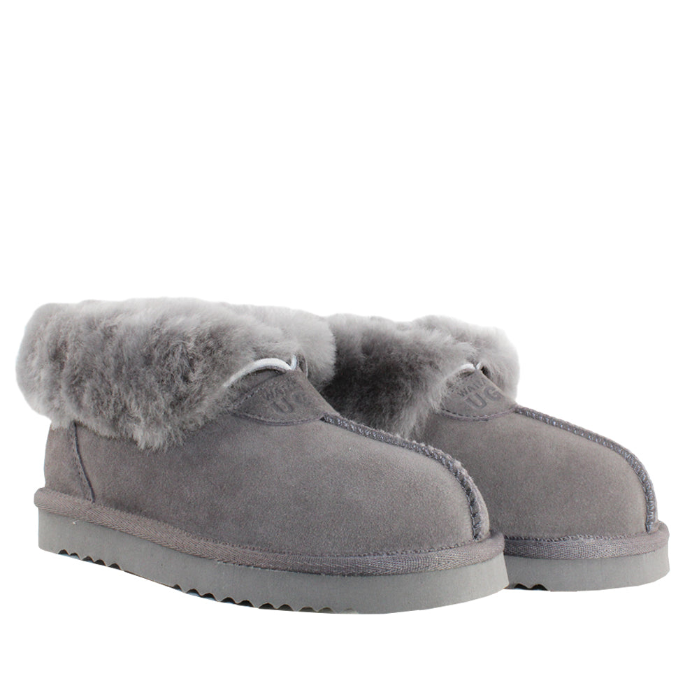 WARATAH UGG® Wool Collar Slipper - Grey