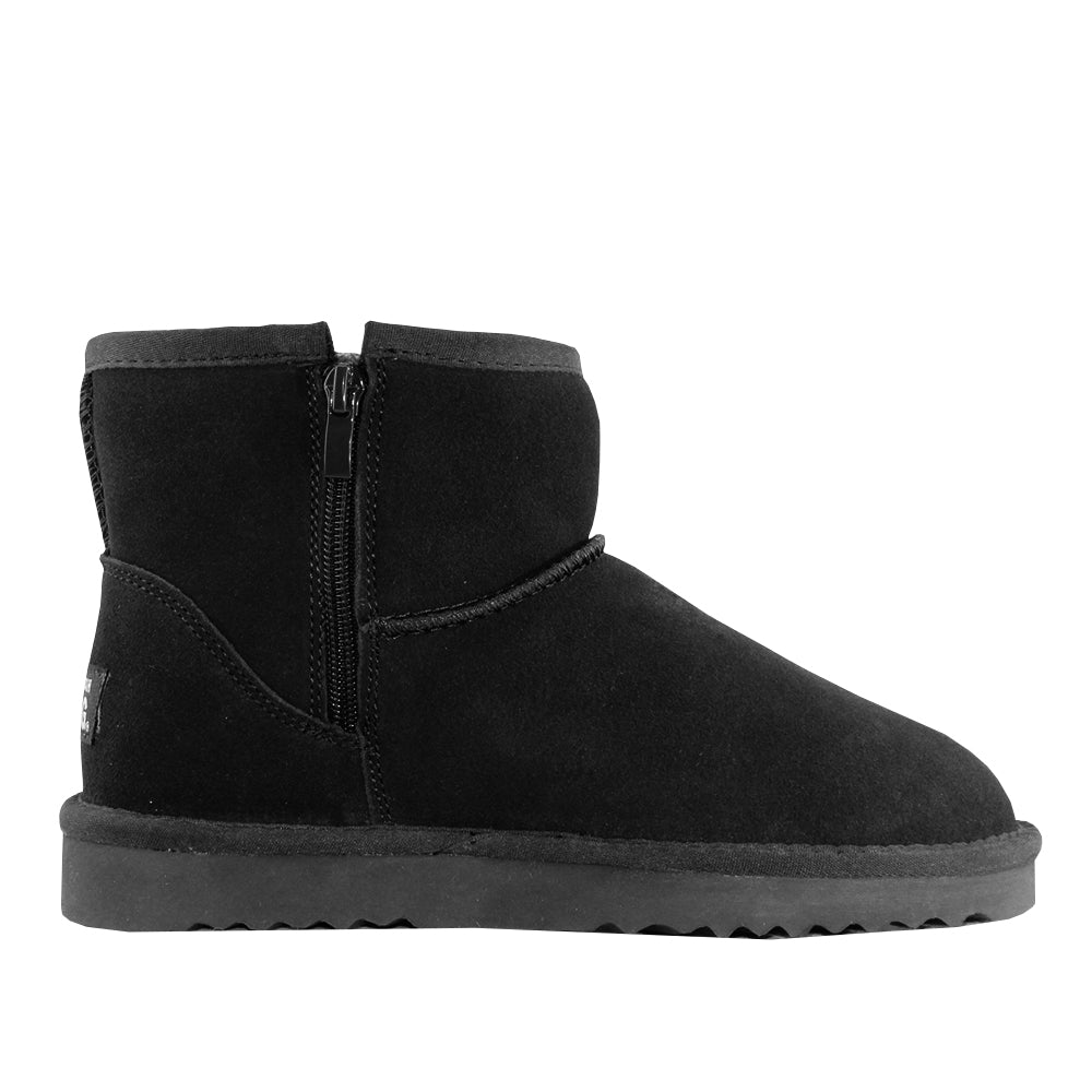 WARATAH UGG® Unisex Water Resistant Mini Zip Up Boot - Black