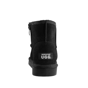 WARATAH UGG® Unisex Water Resistant Mini Zip Up Boot - Black