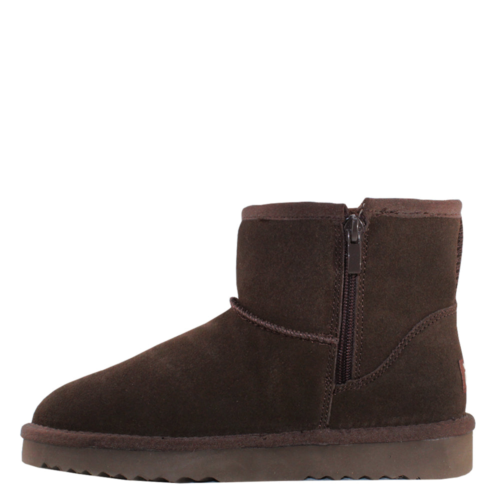 WARATAH UGG® Water Resistant Mini Zip Up Boot - Chocolate