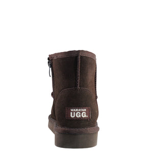WARATAH UGG® Water Resistant Mini Zip Up Boot - Chocolate