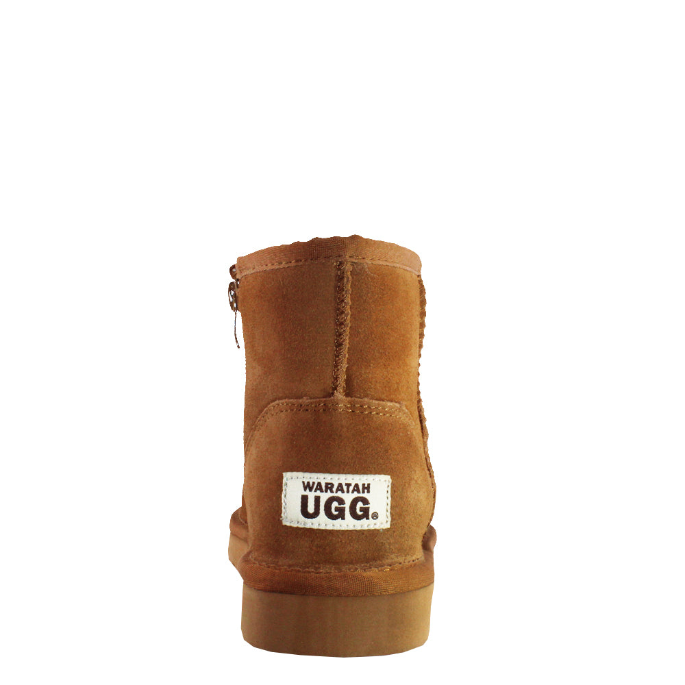WARATAH UGG® Unisex Water Resistant Mini Zip Up Boot - Chestnut