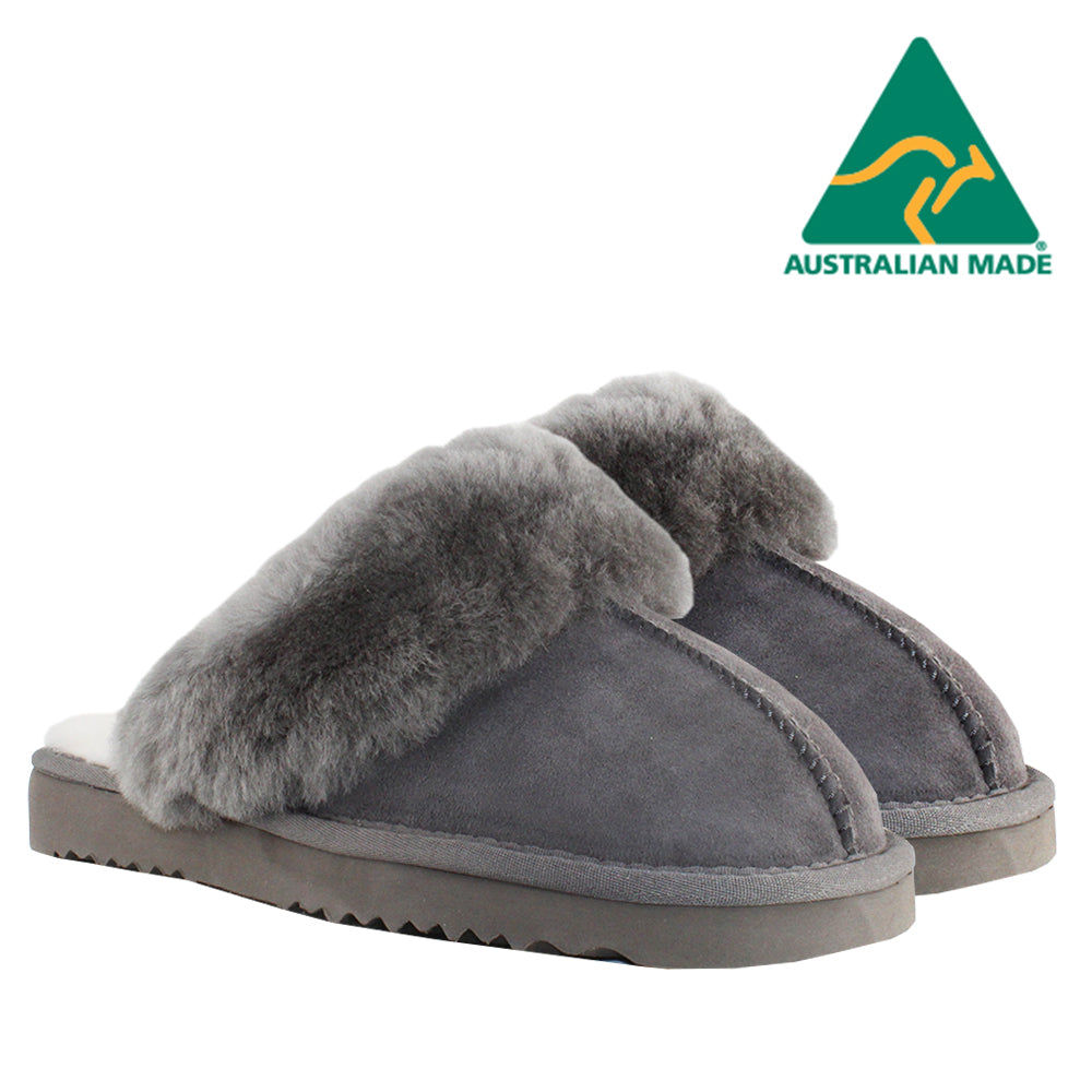 WARATAH UGG® Australian Made Premium Sheepskin Ladies Scuff - Grey