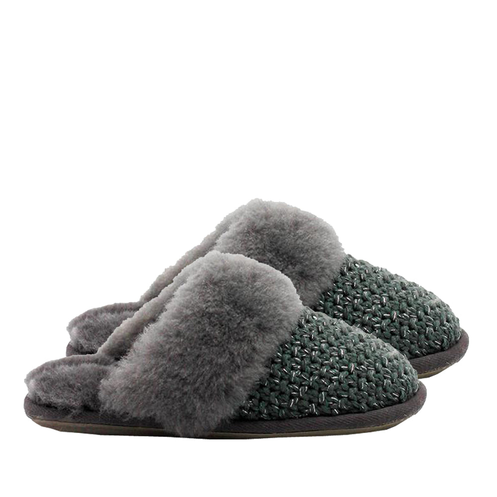 WARATAH UGG® Sheepskin Knit Scuff - Grey