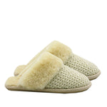 WARATAH UGG® Sheepskin Knit Scuff - Beige