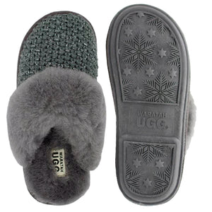 WARATAH UGG® Sheepskin Knit Scuff - Grey