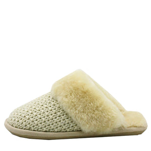 WARATAH UGG® Sheepskin Knit Scuff - Beige