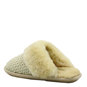WARATAH UGG® Sheepskin Knit Scuff - Beige