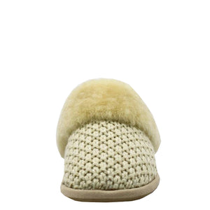 WARATAH UGG® Sheepskin Knit Scuff - Beige