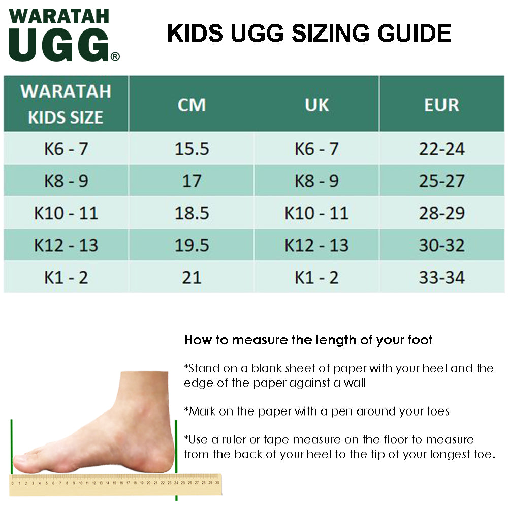 WARATAH UGG® Water Resistant Kids Short Zip Up Boot - Chocolate