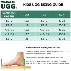 WARATAH UGG® Water Resistant Kids Short Zip Up Boot - Chocolate