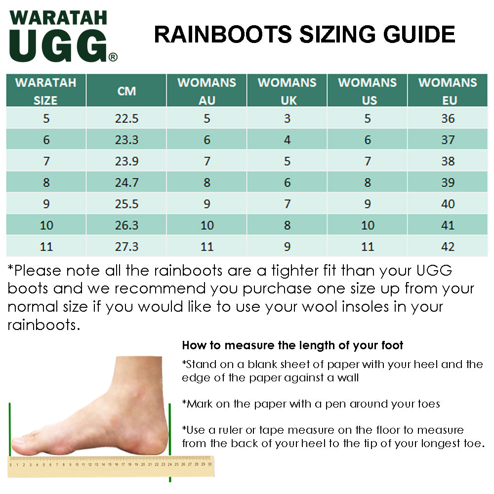 WARATAH UGG Rainboots Abby - Black/Silver