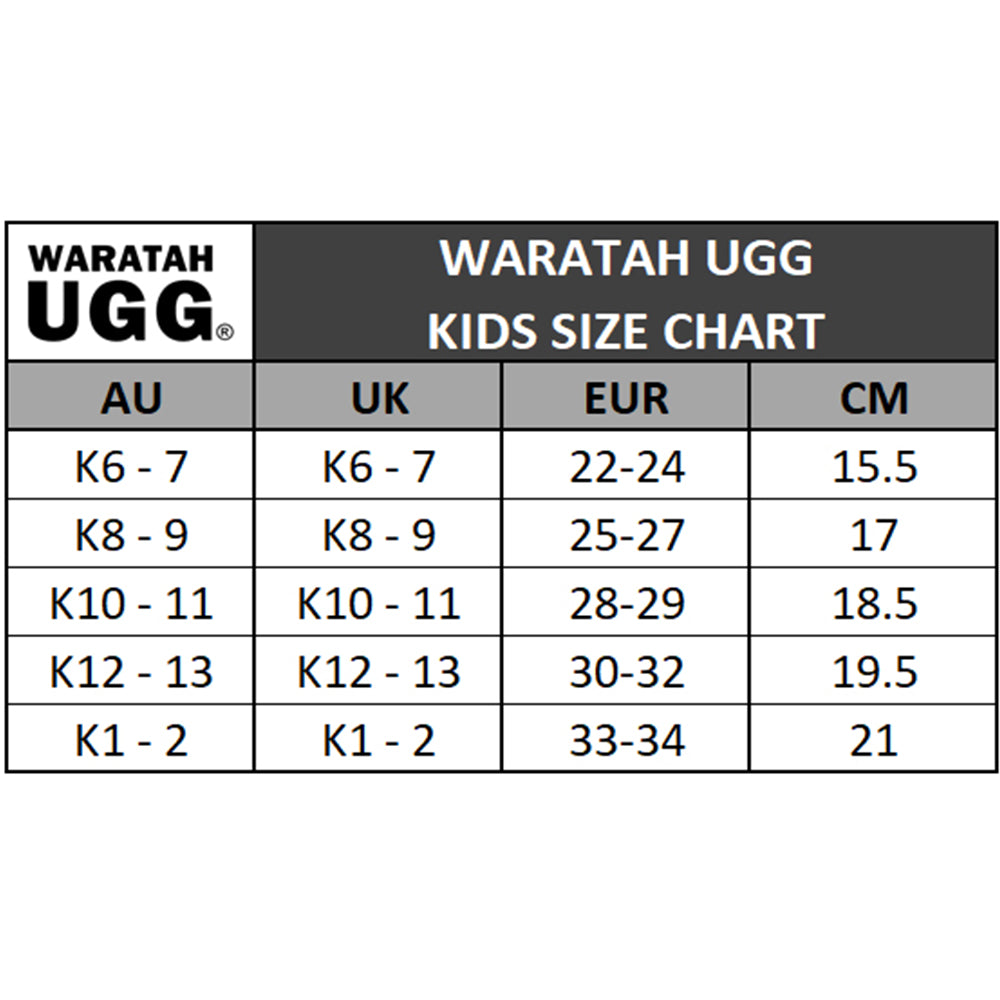 WARATAH UGG® Water Resistant Kids Short Zip Up Boot - Chestnut