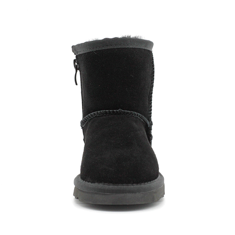 WARATAH UGG® Water Resistant Kids Short Zip Up Boot - Black