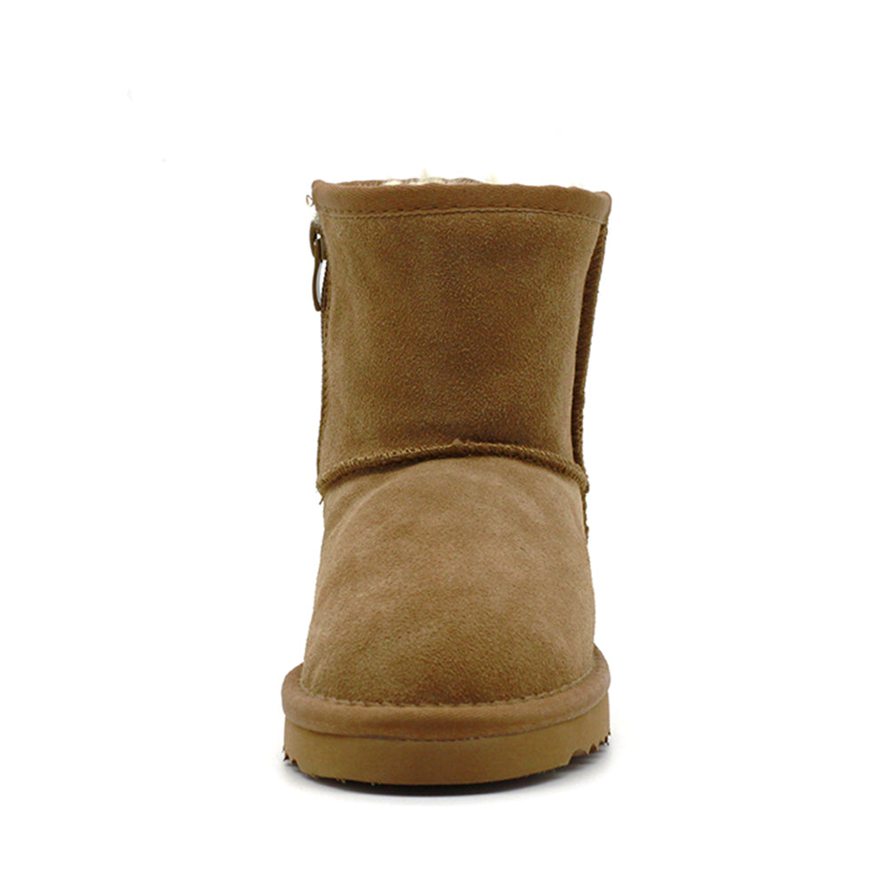 WARATAH UGG® Water Resistant Kids Short Zip Up Boot - Chestnut