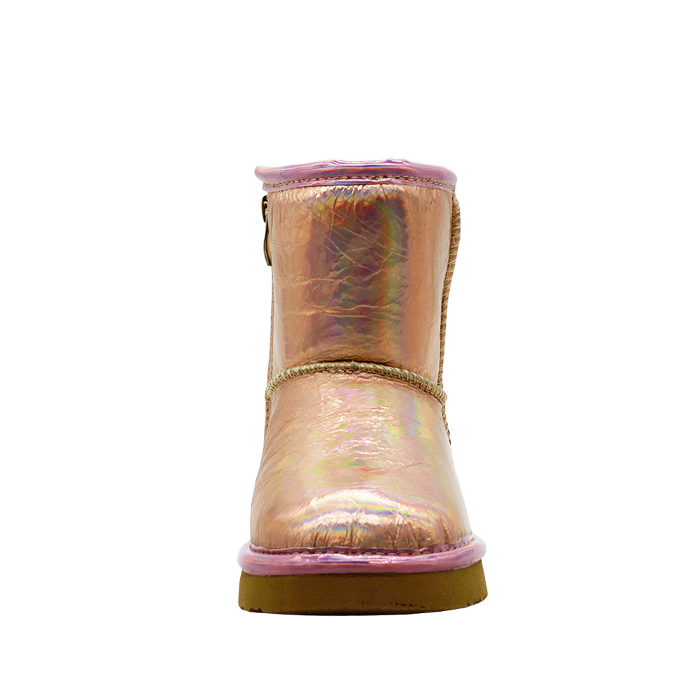 Waratah UGG® Holographic Kids Zip UGG Boots - Rose Gold