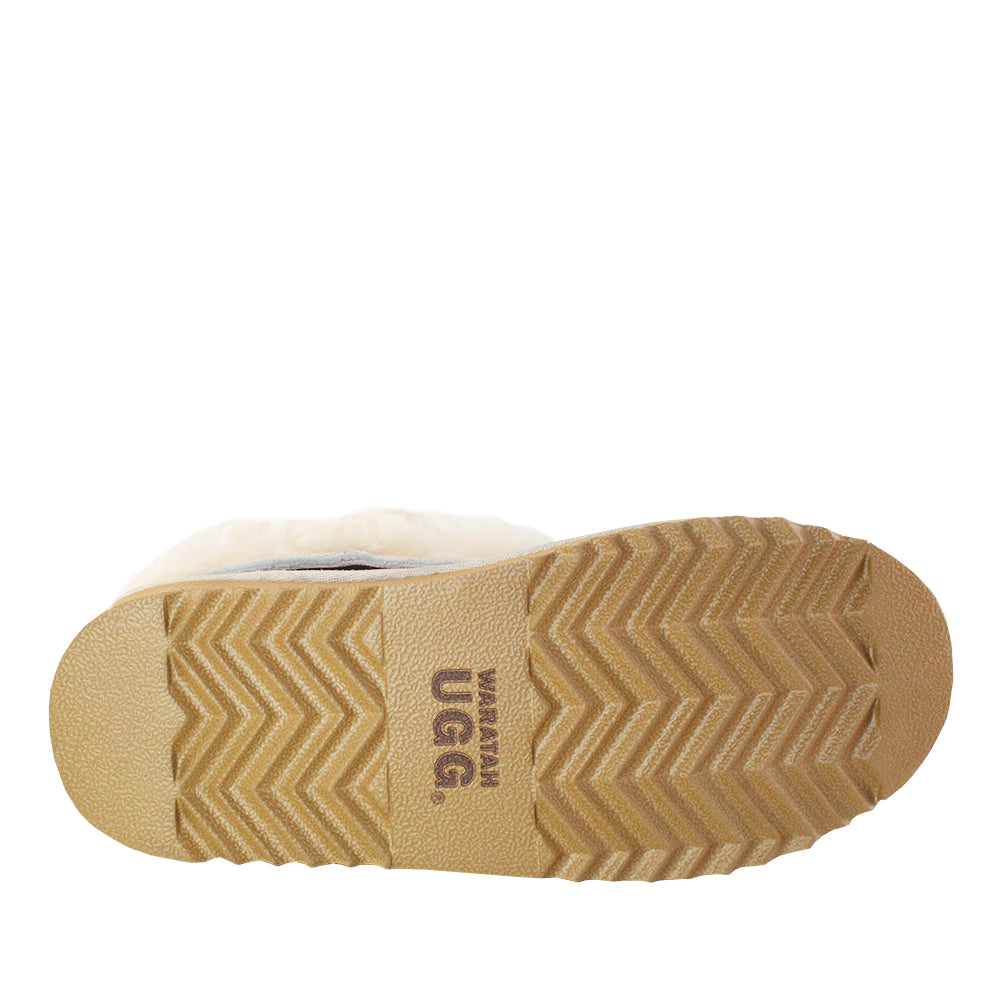 WARATAH UGG® Wool Collar Slipper - Sand