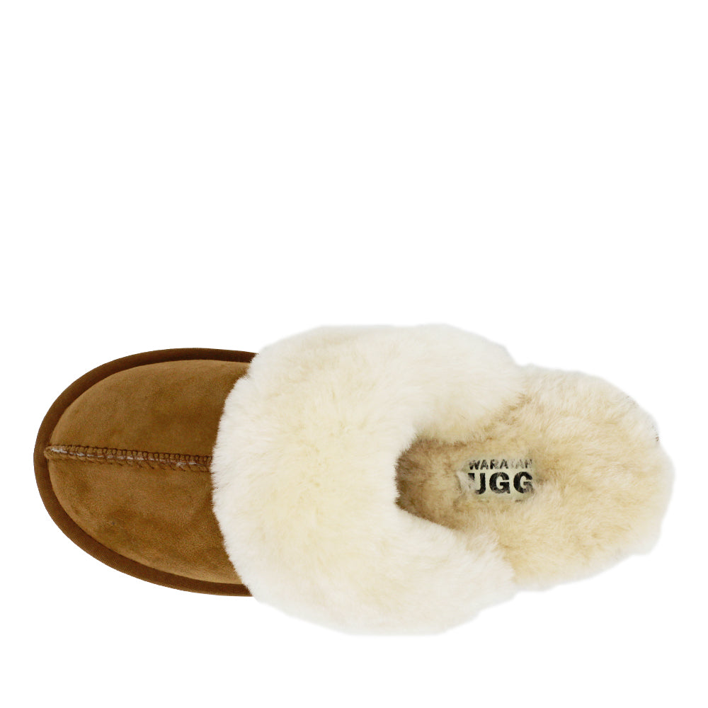 WARATAH UGG® Australian Made Premium Sheepskin Ladies Scuff - Chestnut