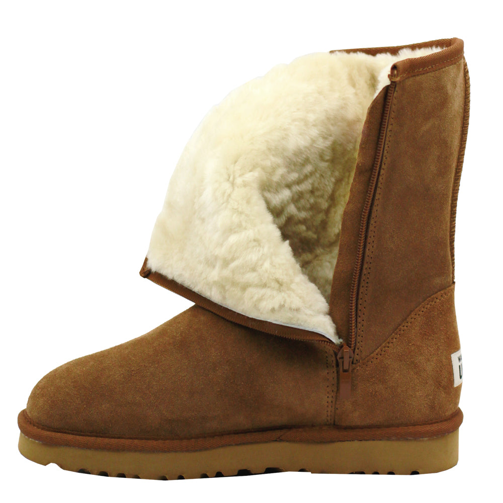 WARATAH UGG® Mens Water Resistant Short Mid Zip Up Boot - Chestnut