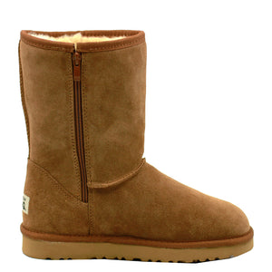WARATAH UGG® Mens Water Resistant Short Mid Zip Up Boot - Chestnut