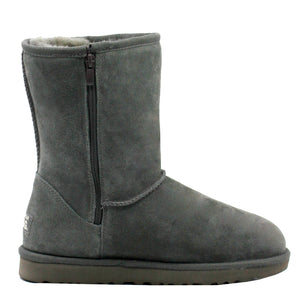 WARATAH UGG Unisex Water Resistant Short Mid Zip Up Boot Grey