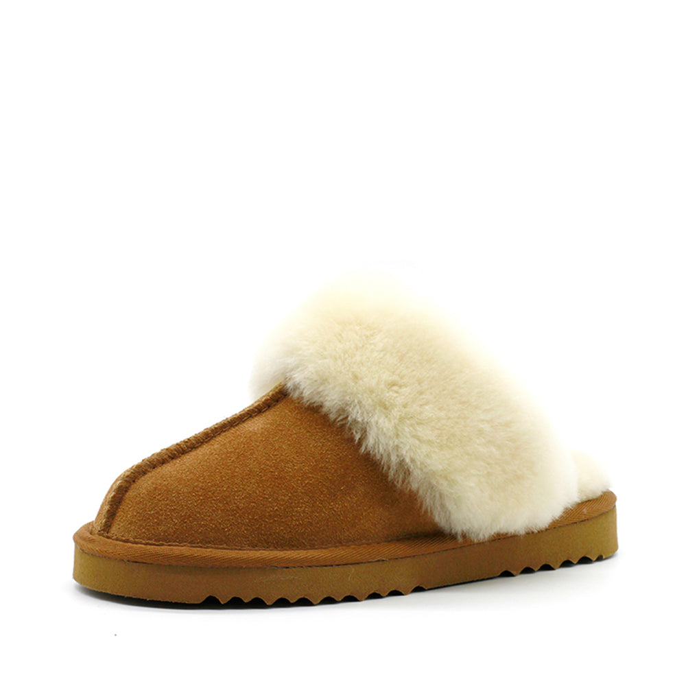 WARATAH UGG® Wool Collar Scuff - Chestnut
